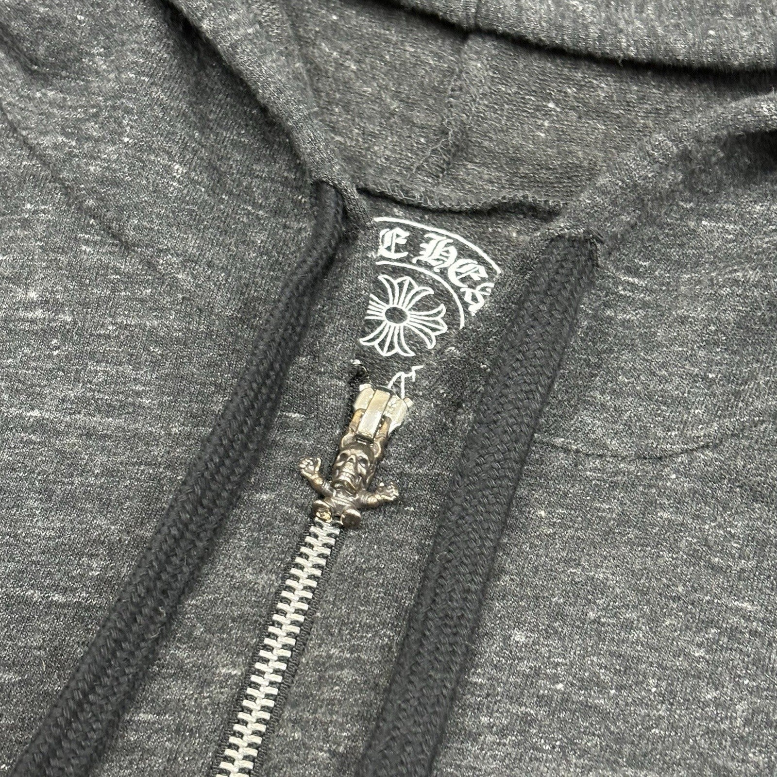 Size Large - Chrome Hearts Foti Zip Up Hoodie ' Grey ' | SUPER CLEAN!