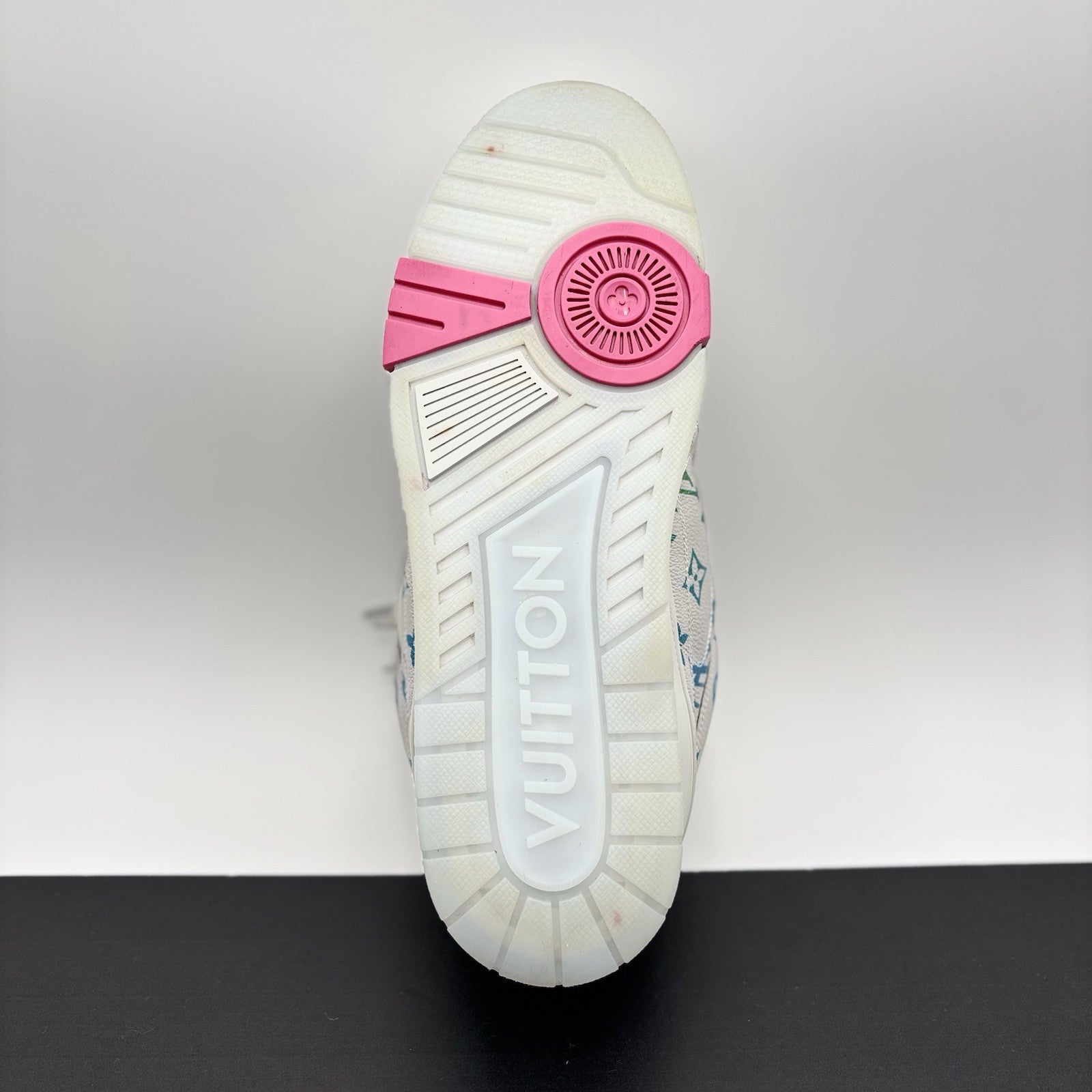 Size 11 LV (12-12.5 US) Louis Vuitton Skate ' Grey Monogram Multicolor' | GREAT!