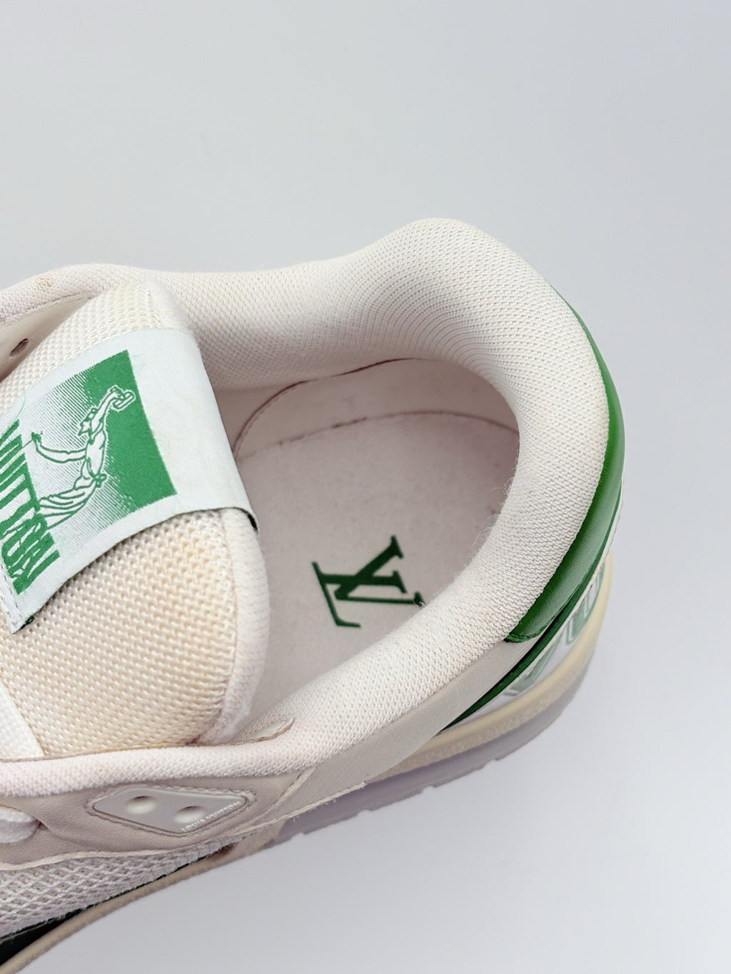 Size 10 LV (11-11.5 US) Louis Vuitton Strap Trainer ' Green ' | SUPER CLEAN!