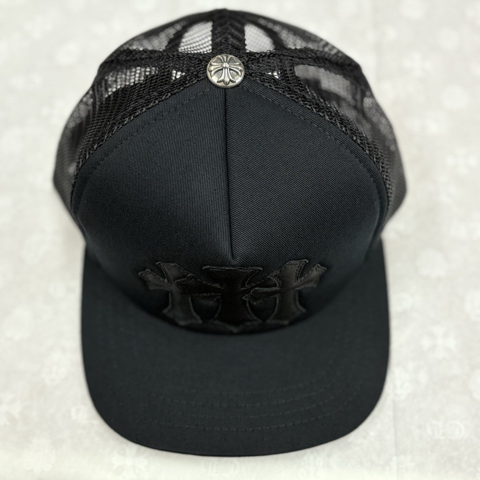 Chrome Hearts Triple Cross Cemetery Trucker Hat ' Black ' | BRAND NEW!
