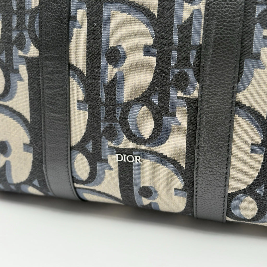 Dior Oblique Jacquard Maxi Weekender 40 Bag ' Beige ' | SUPER CLEAN!