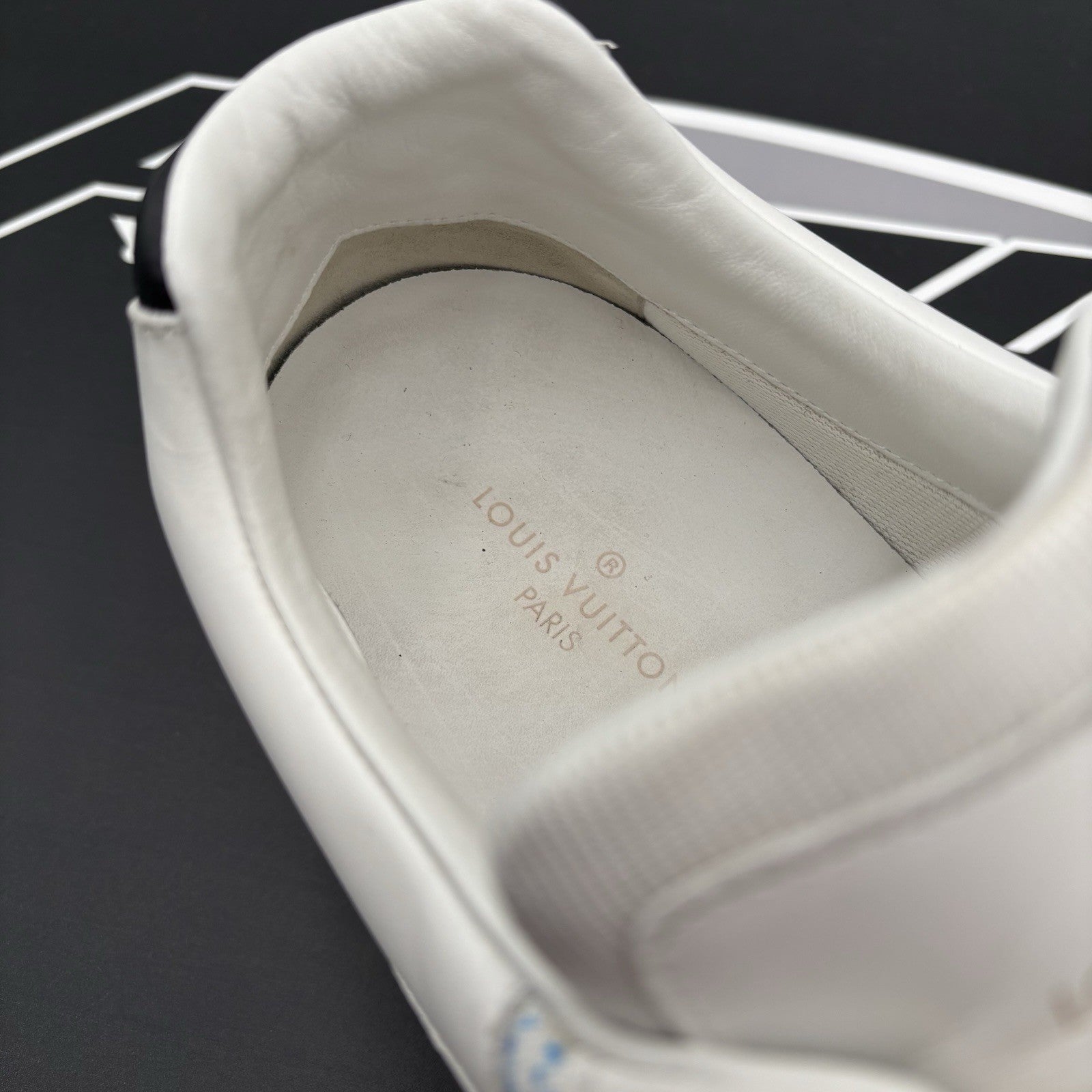 Size 9.5 LV (10-10.5 US) Louis Vuitton Run Away Sneaker ' White, Blue ' | GREAT!