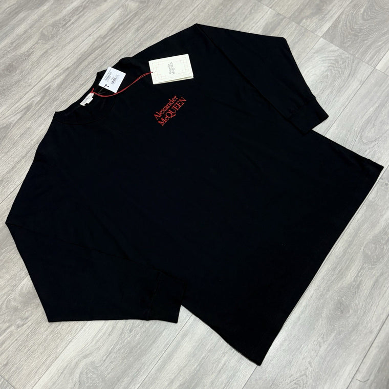 Printed Logo Long Sleeve Shirt Black Red — photo 6