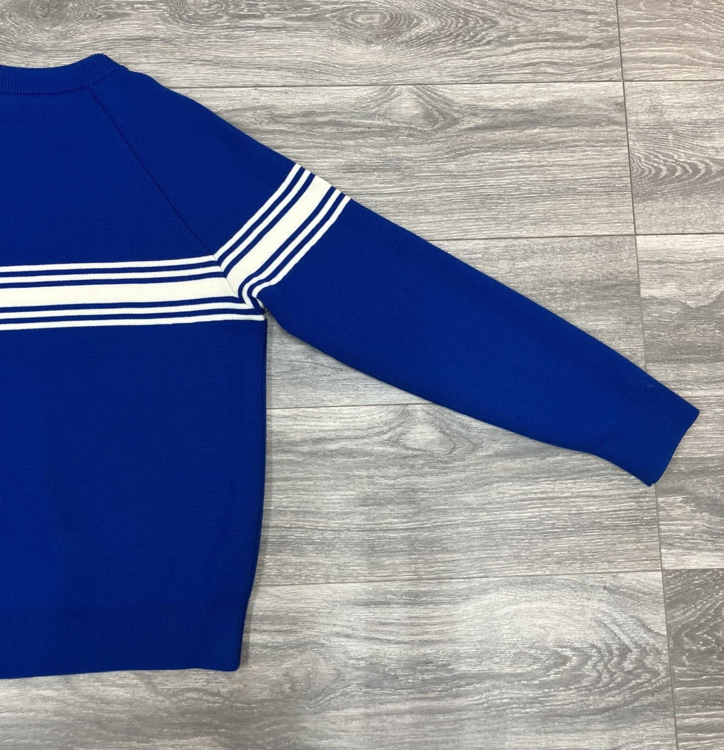 Size Medium - Gucci Knit Wool Sweater With Square GG ' Blue White ' | EXCELLENT!