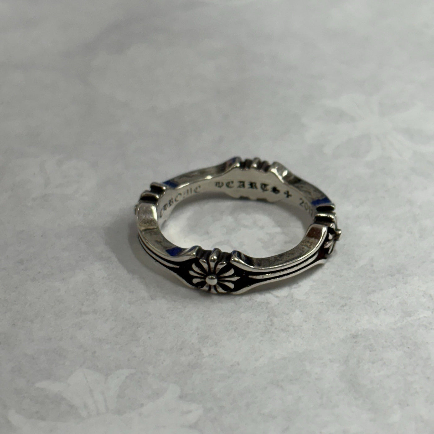 Silver Bone And Cross Ring