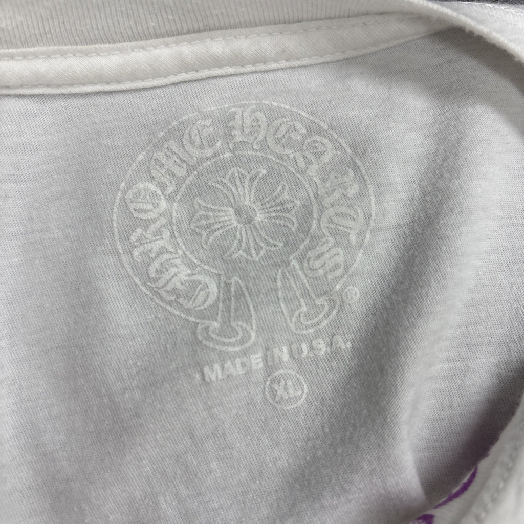 Size XL - Chrome Hearts Collar Print T-Shirt ' White Purple ' | WORN 1-3x