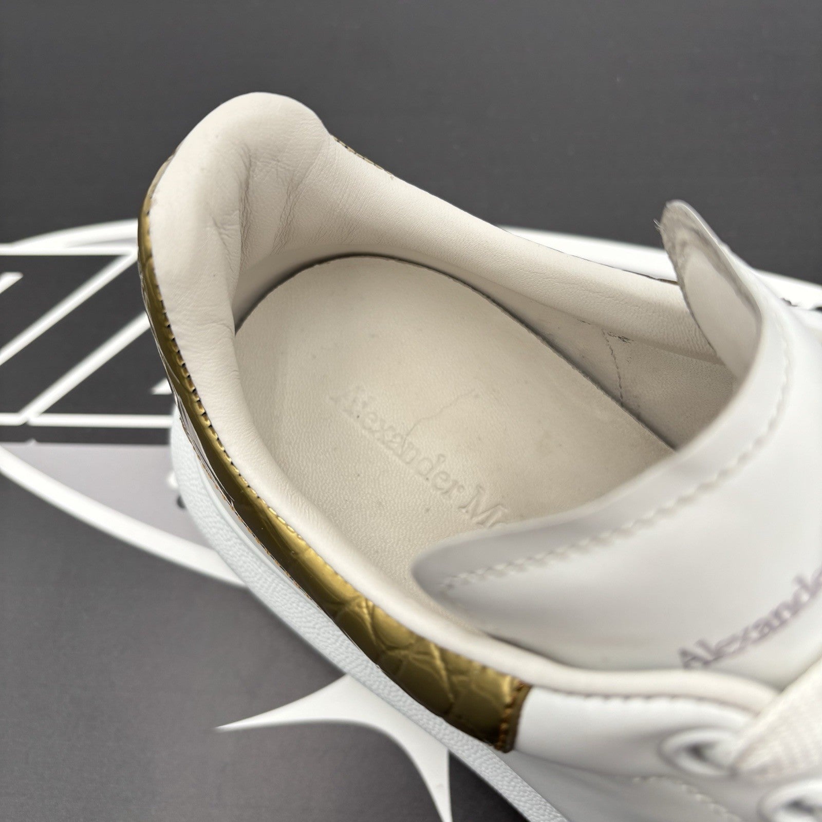 Size 41.5 (8.5 US) Alexander McQueen Oversized ' Gold Crocodile ' | GREAT COND!