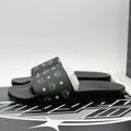 Size 45 (12 US) - MCM Monogram Print Rubber Slides ' Black Splash Green ' | NEW!