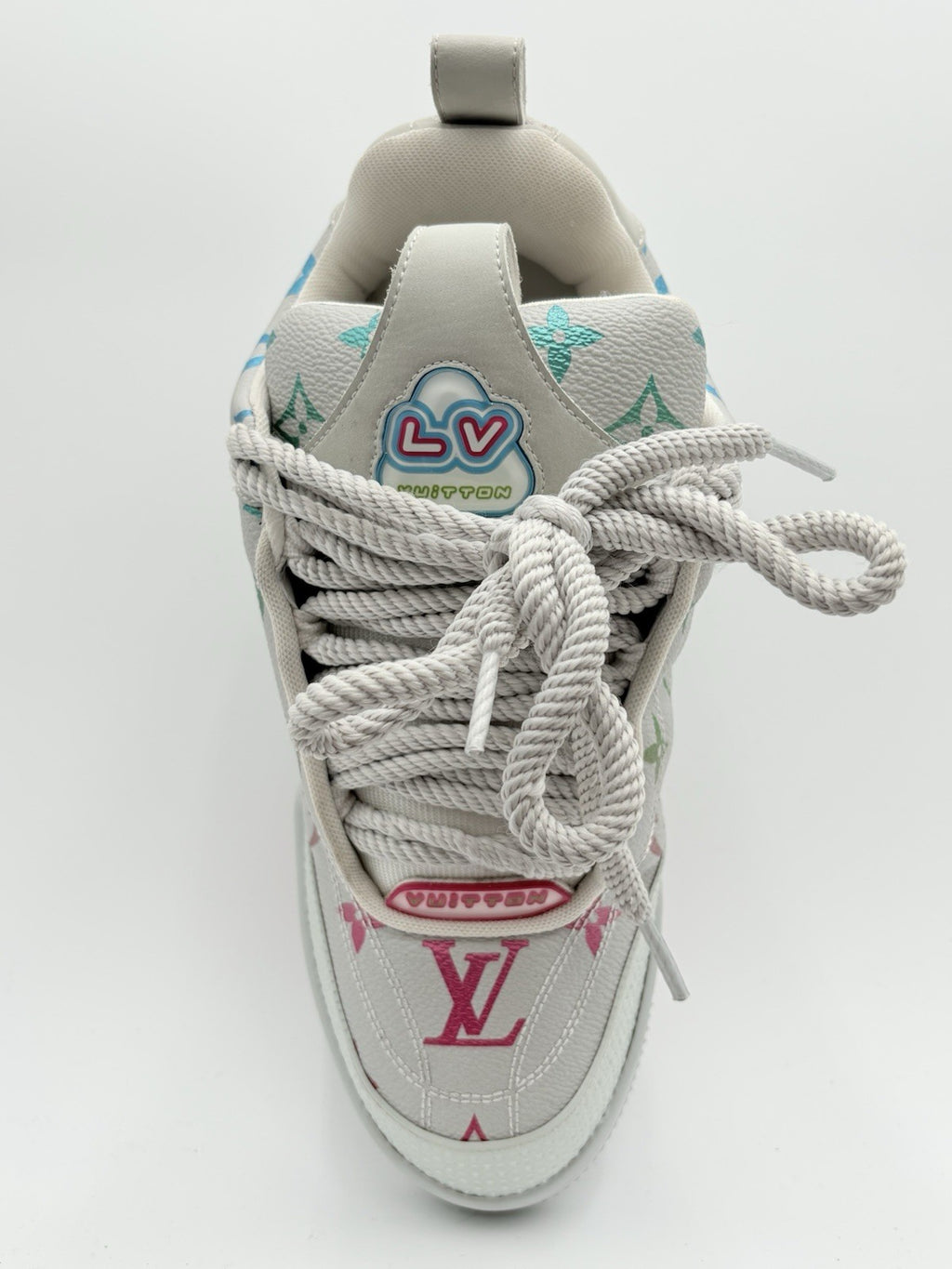 Size 5 LV (6-6.5 US) Louis Vuitton Skate ' Grey Monogram Multicolor ' | CLEAN!
