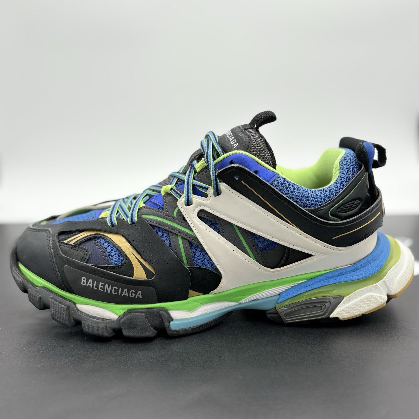 Size 45 (12 US) - Balenciaga Track ' Black Green Blue Gold ' | GREAT CONDITION!