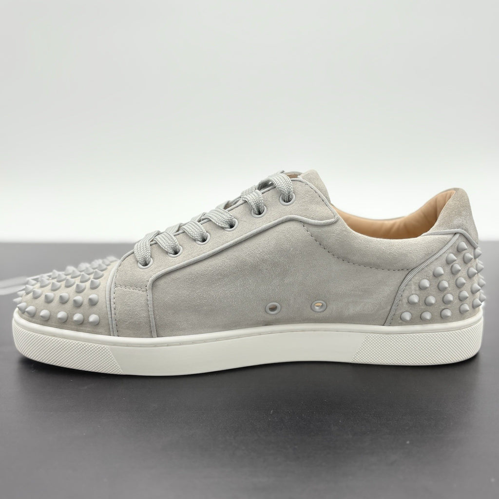 Size 45 (12 US) Christian Louboutin Suede Louis Spikes ' Grey ' | SUPER CLEAN!