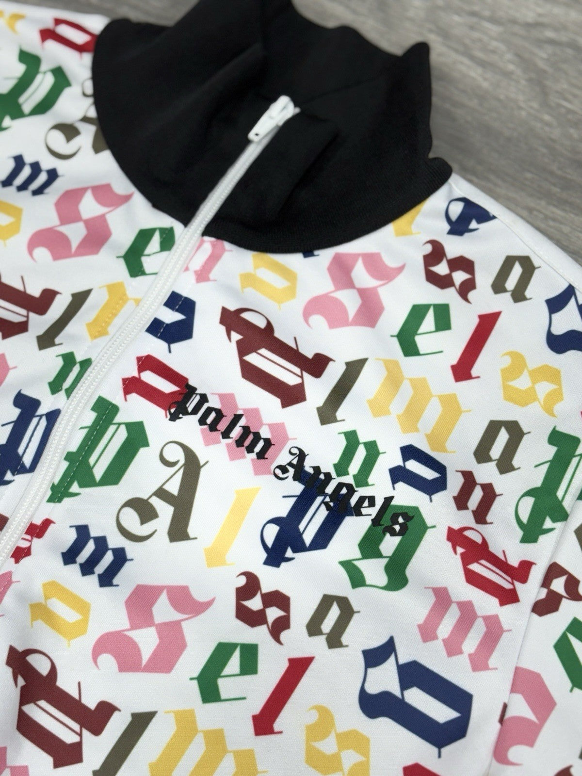 Size Medium - Palm Angels Logo Track Jacket ' White Multi Color ' | EXCELLENT!