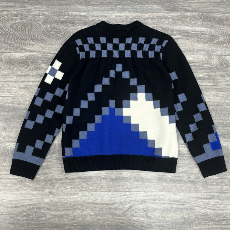 Fair Isle Macro Knit Sweater Black Blue — photo 8
