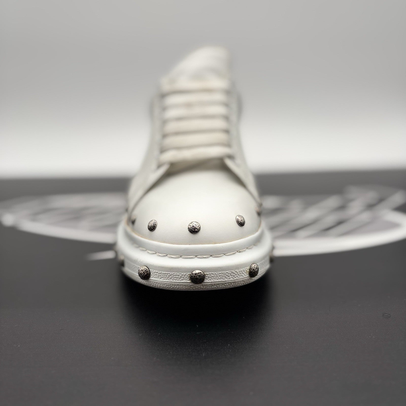 Size 41 (8 US) - Alexander McQueen Oversized Studded ' White Black ' | GREAT!