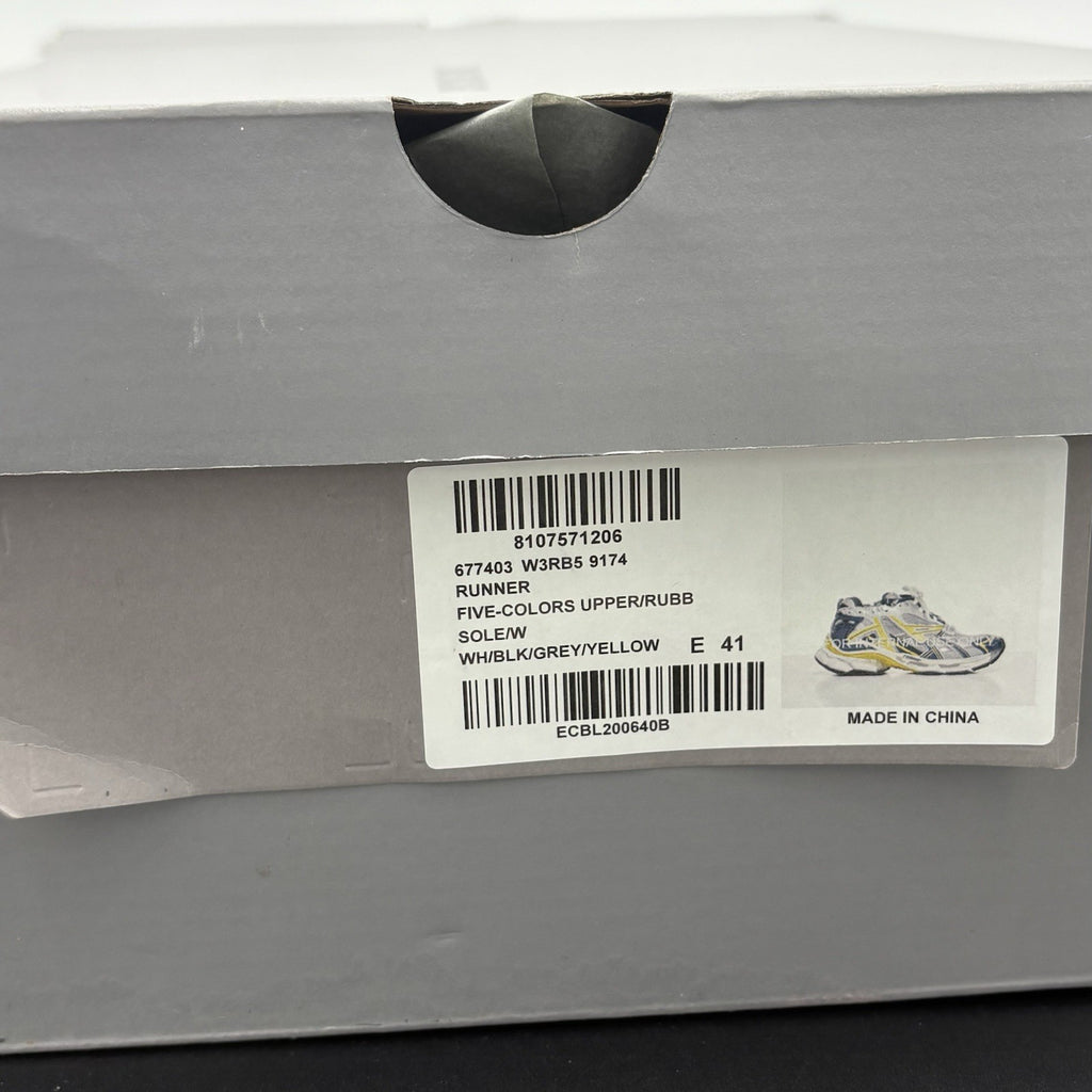 Size 41 (8 US) - Balenciaga Runner ' White Blue Yellow ' | GOOD CONDITION!