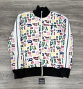 Size Medium - Palm Angels Logo Track Jacket ' White Multi Color ' | EXCELLENT!