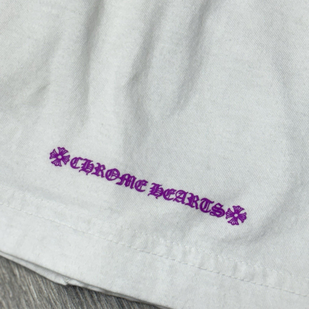 Size XL - Chrome Hearts Collar Print T-Shirt ' White Purple ' | WORN 1-3x