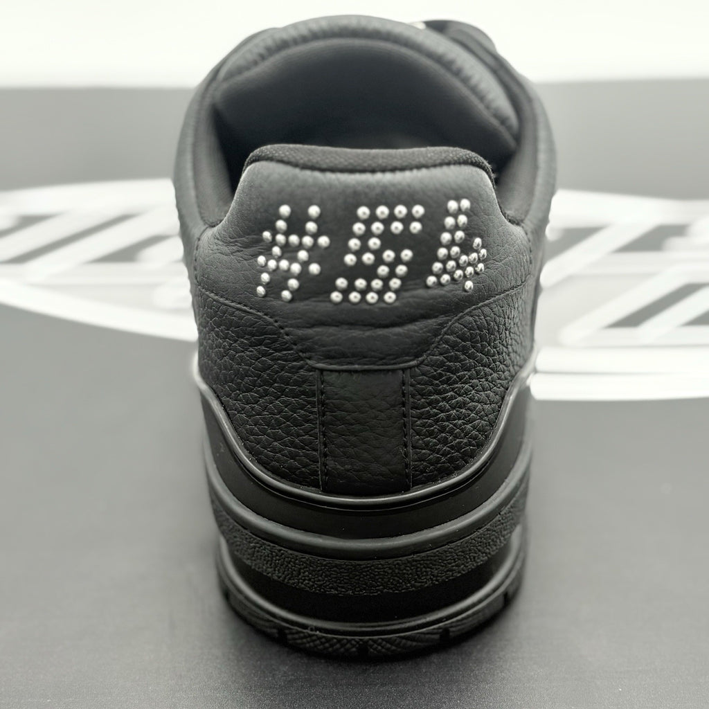 Size 8 LV (9-9.5 US) Louis Vuitton Studded Trainer ' Black ' | SUPER CLEAN!