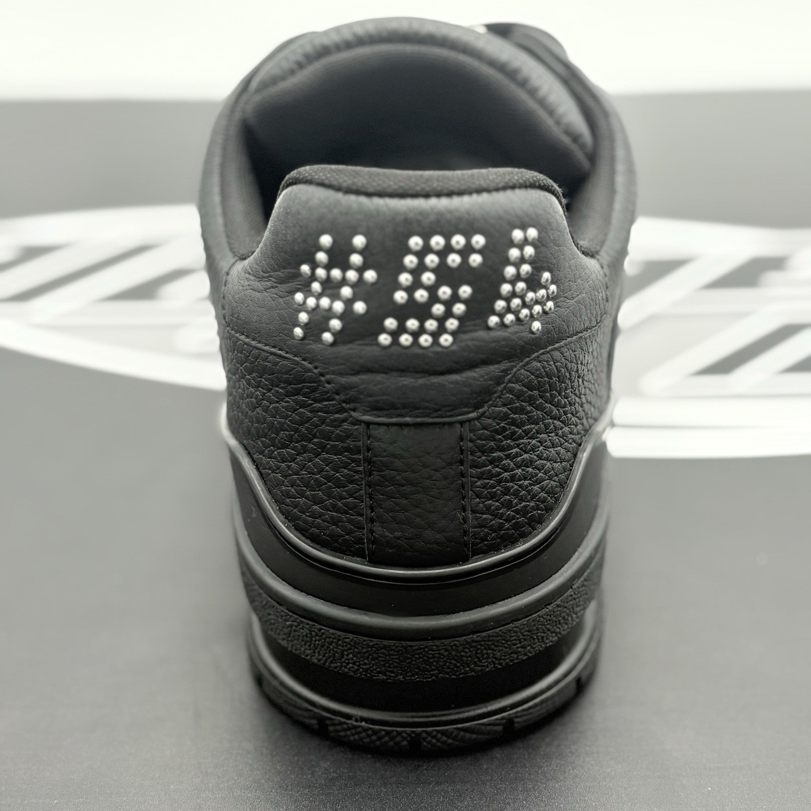Size 8 LV (9-9.5 US) Louis Vuitton Studded Trainer ' Black ' | SUPER CLEAN!