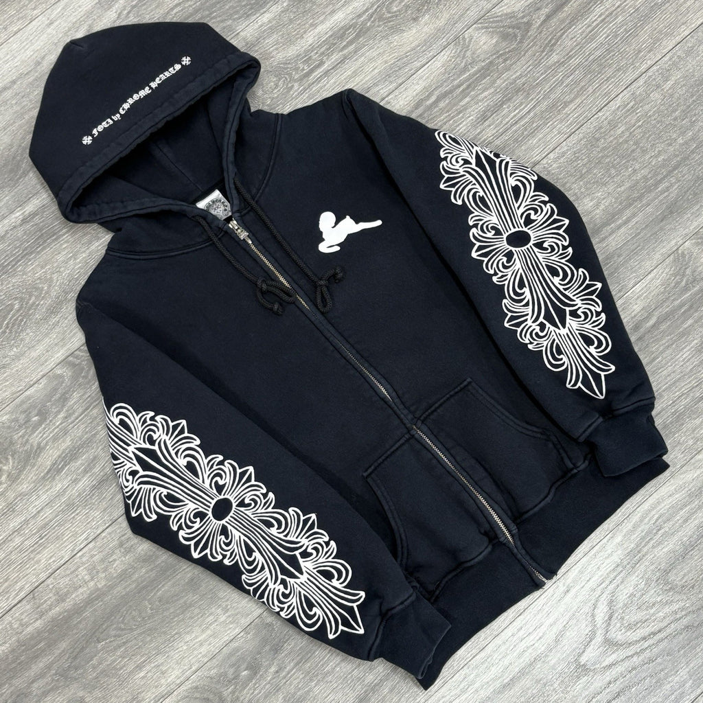 Size S - Chrome Hearts Thermal Foti Zip Up Hoodie ' Black ' | SUPER CLEAN!