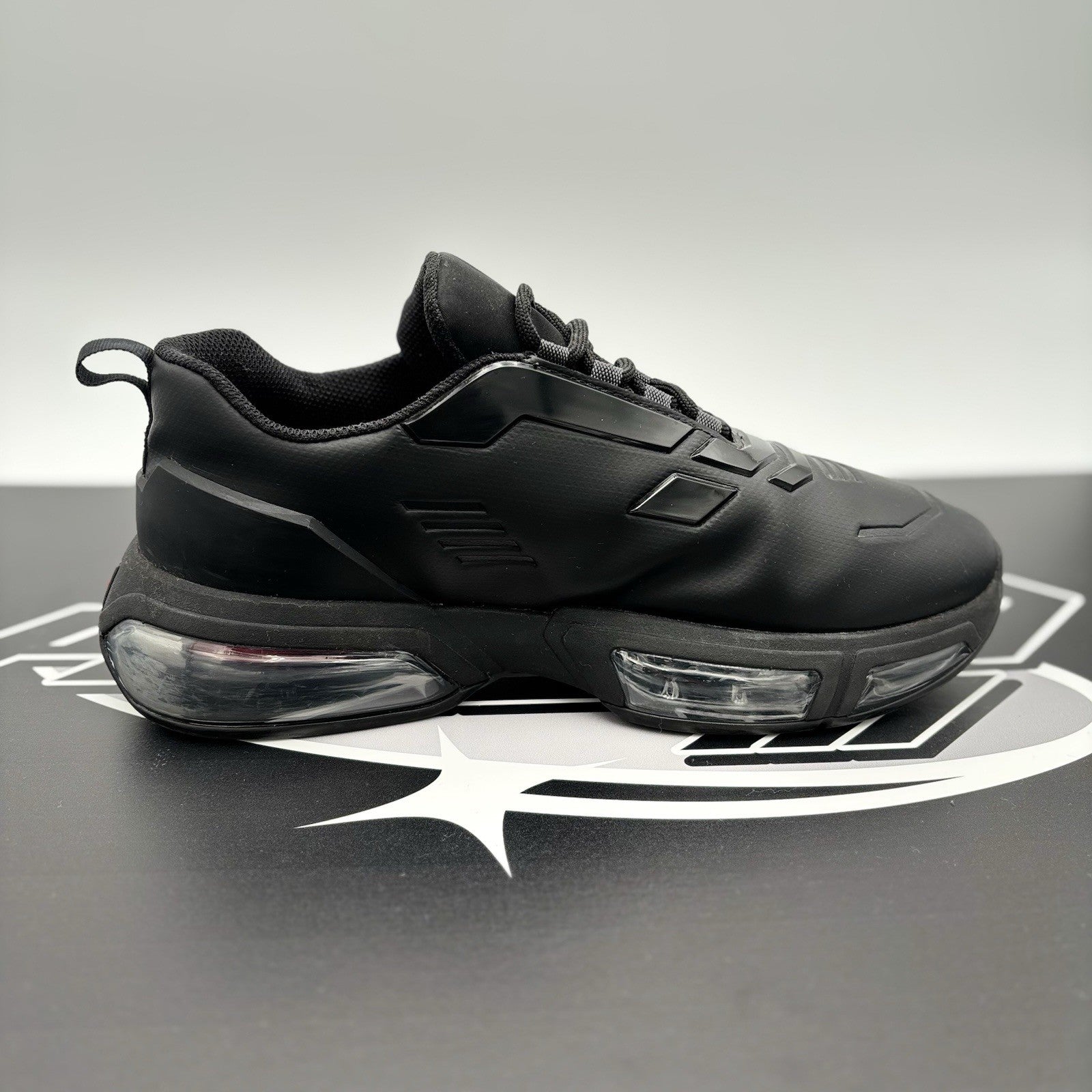Size 8.5 UK (9.5 US) Prada Collision Technical Fabric ' Black ' | GREAT COND!