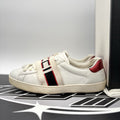 Size 9 G (9.5 US) - Gucci Ace Leather  With Strap ' White '