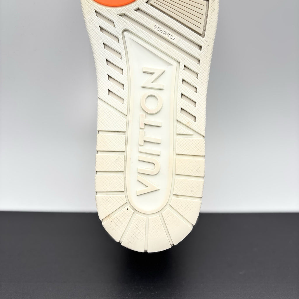 Size 10 LV (11-11.5 US) - Louis Vuitton Trainer Low ' Metallic Silver Orange '