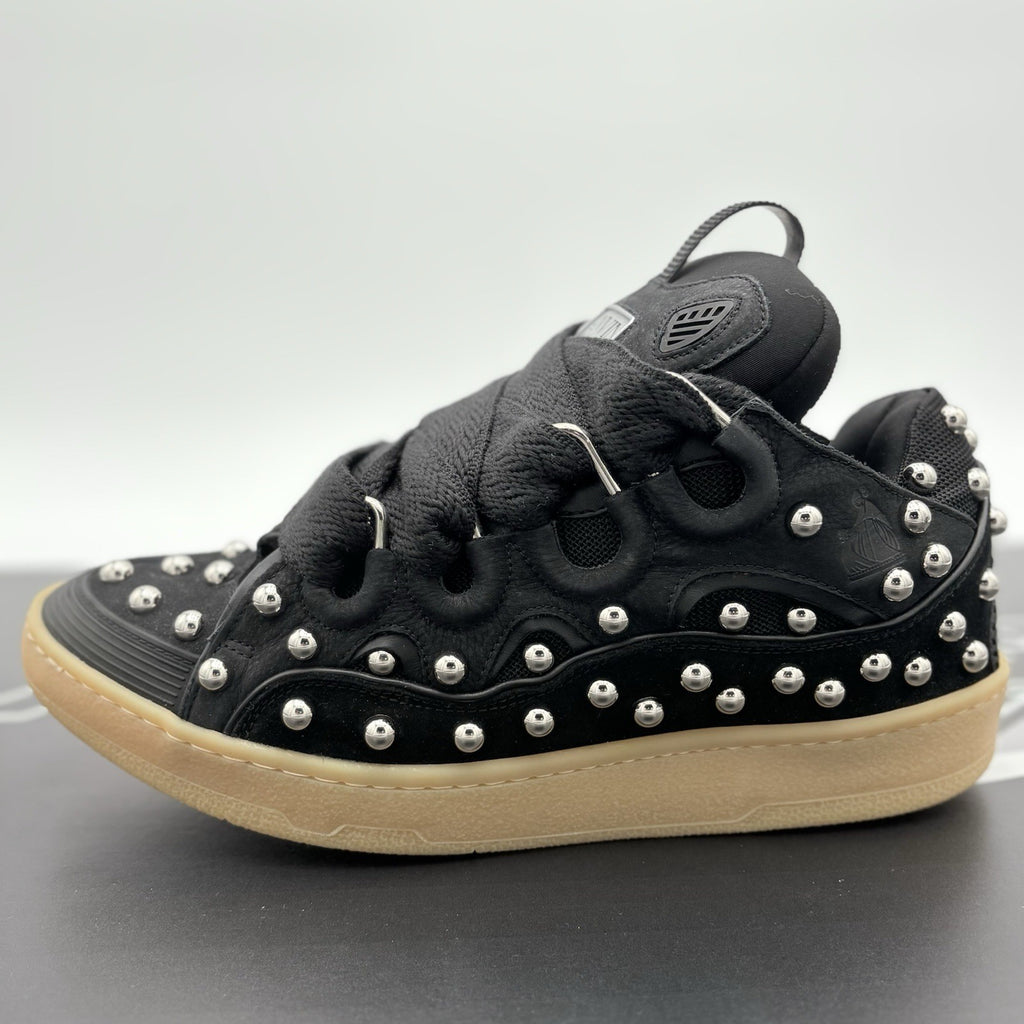 Size 44 (11 US) - Lanvin Studded Curb Sneaker ' Black ' | NEW!
