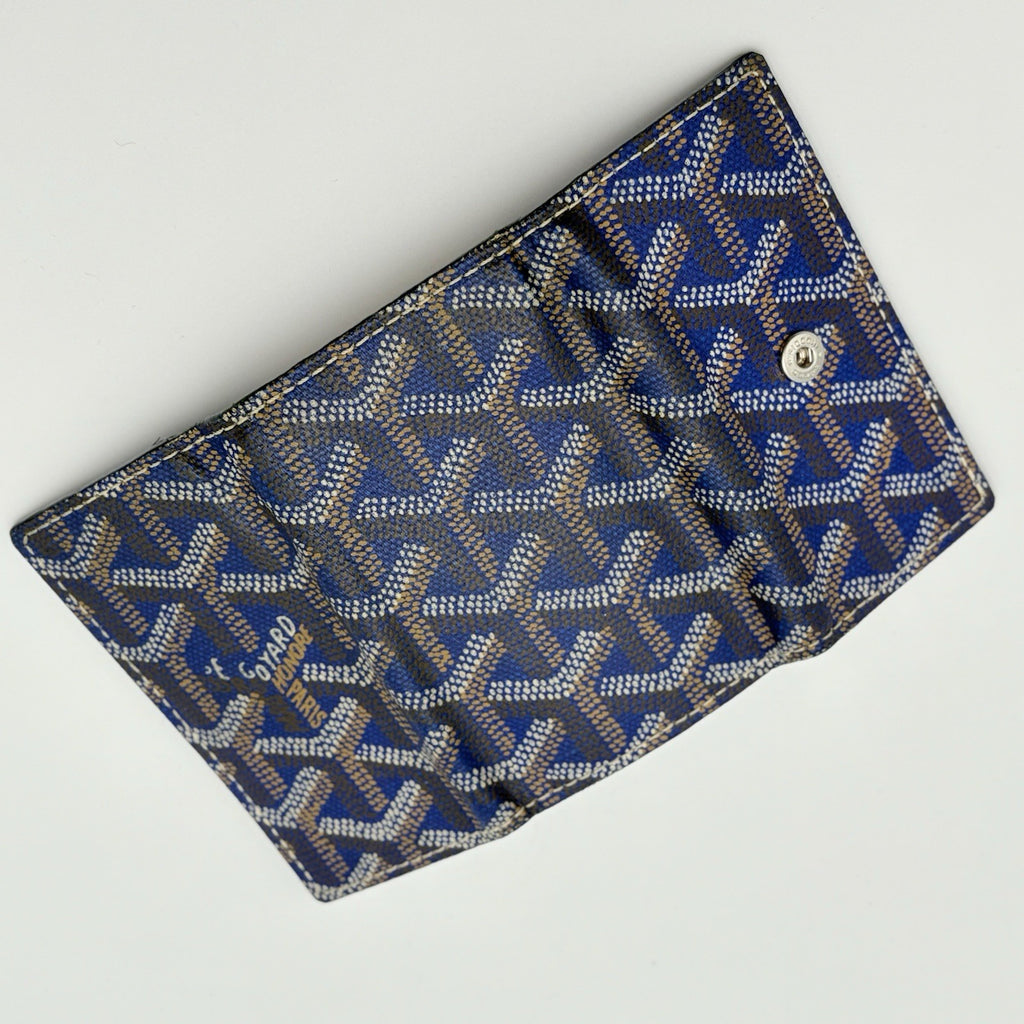 Goyard Saint Michel Navy Blue Coated Canvas Key Holder Wallet | 100% AUTHENTIC!
