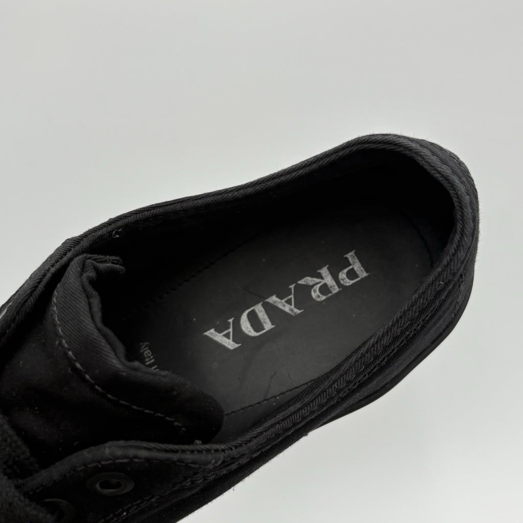 Size 9 UK (10 US) - Prada Gaberdine Wheel Low ' Black ' | GREAT CONDITION!