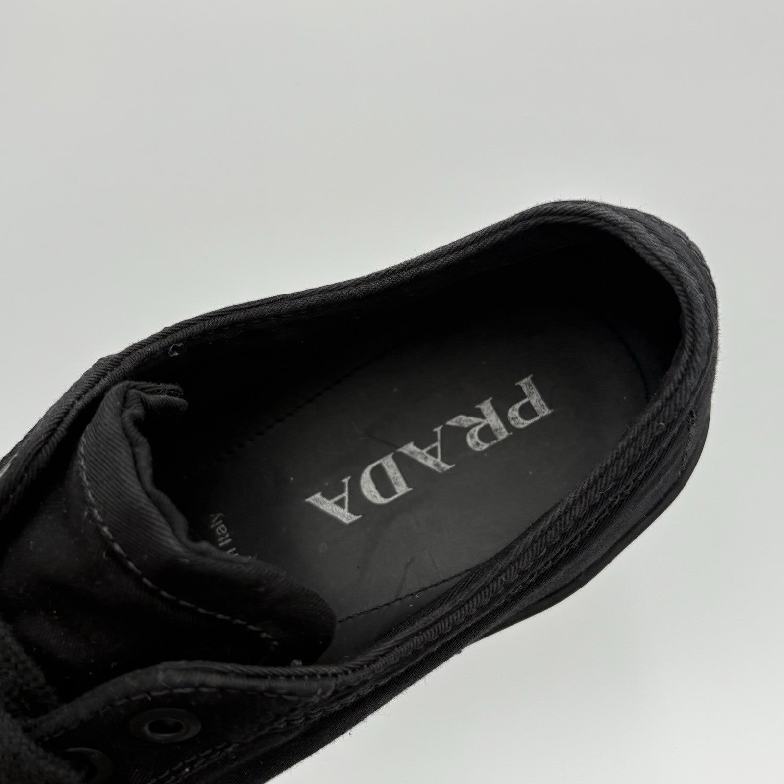 Size 9 UK (10 US) - Prada Gaberdine Wheel Low ' Black ' | GREAT CONDITION!