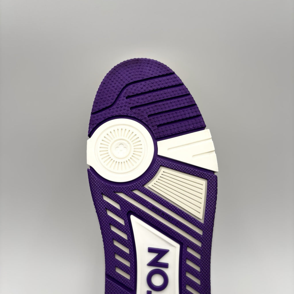 Size 7.5 LV (8.5-9 US) - Louis Vuitton Trainer ' White, Purple ' | WORN ONCE!
