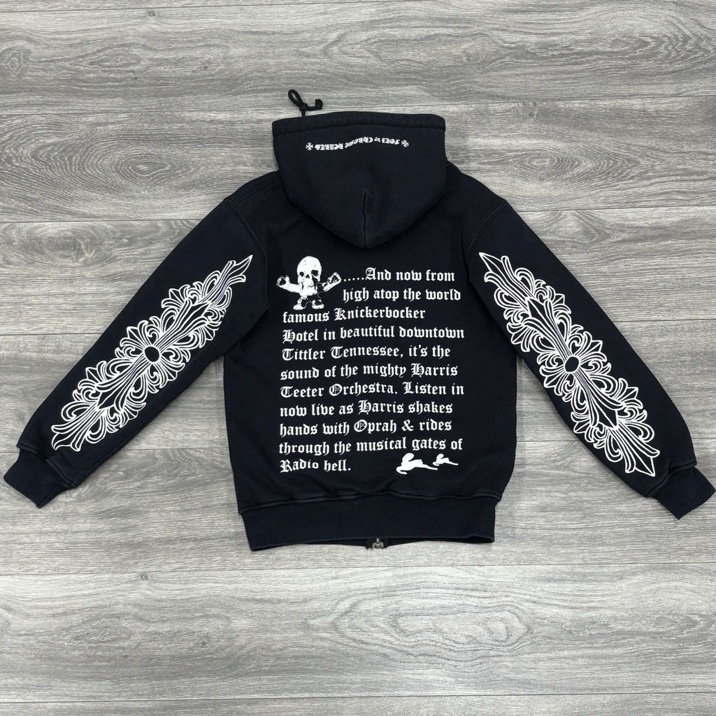 Size S - Chrome Hearts Thermal Foti Zip Up Hoodie ' Black ' | SUPER CLEAN!