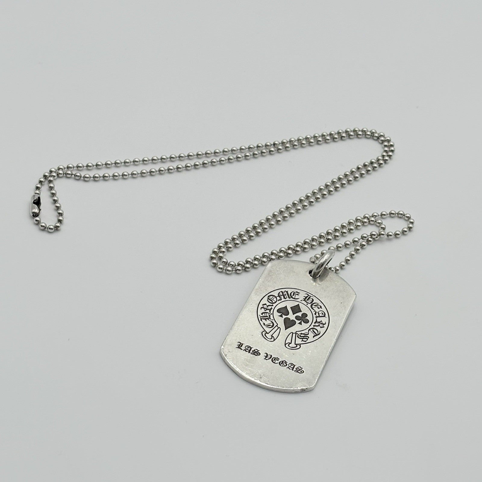 Chrome Hearts 2004 Las Vegas Exclusive Dog Tag Pendant & Necklace ' Silver 925 '