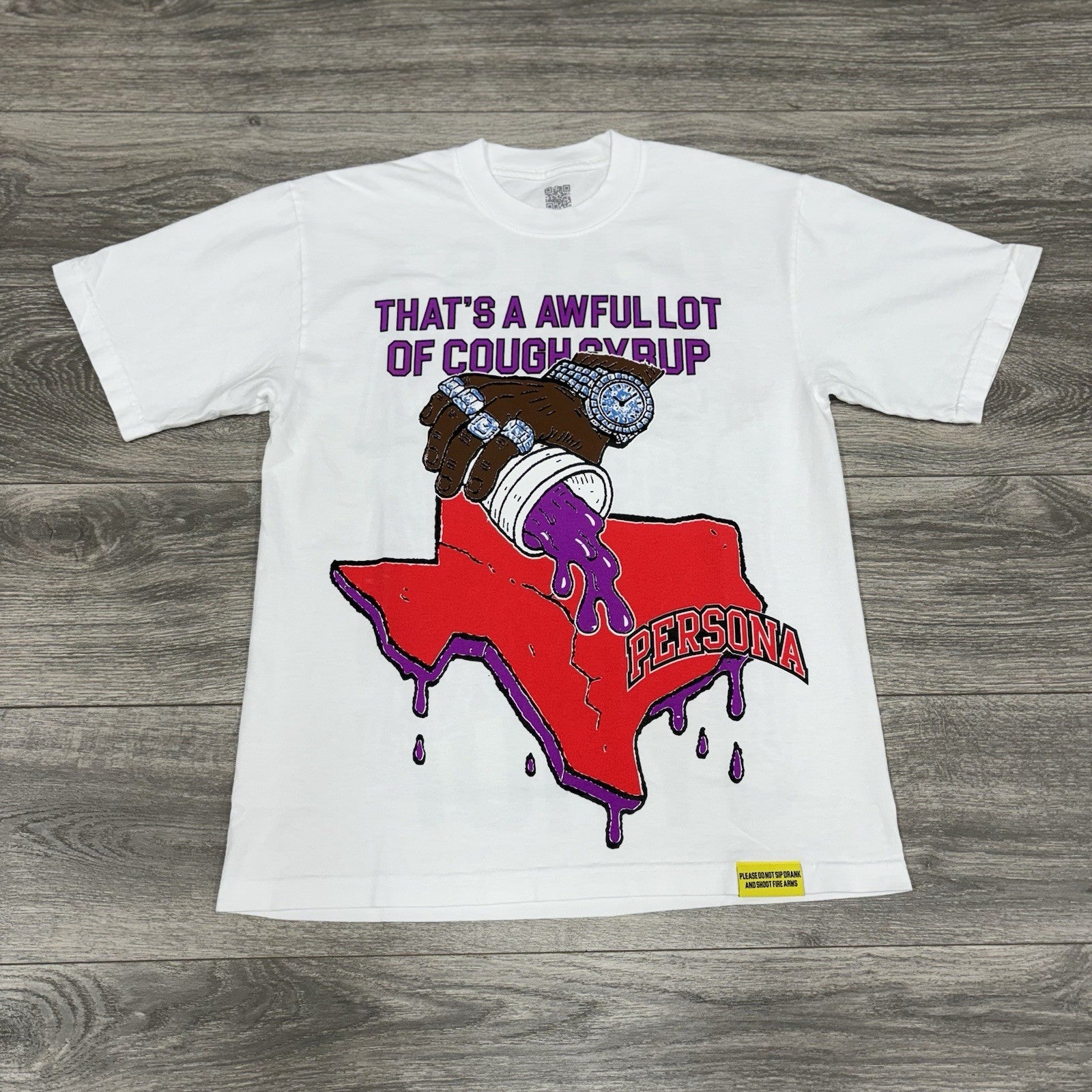 Size S - That’s A Awful Lot Of Cough Syrup X Persona T -Shirt ' White ' | NEW!