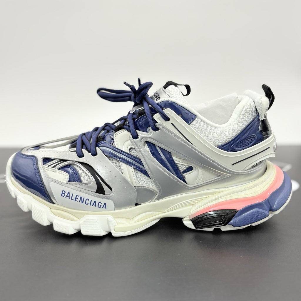 Size 41 (8 US) - Balenciaga Track LED Sneaker ' Silver Navy ' | BRAND NEW!