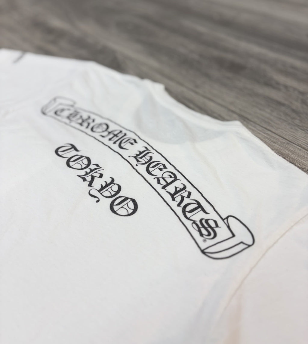 Size Medium - Chrome Hearts Tokyo Exclusive Scroll Label T- Shirt ' White '