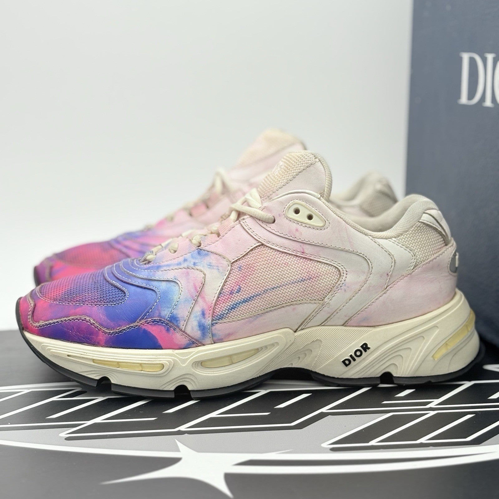 Size 40 (7 US) - Christian Dior CD1 ' Tie Dye Pink Blue '