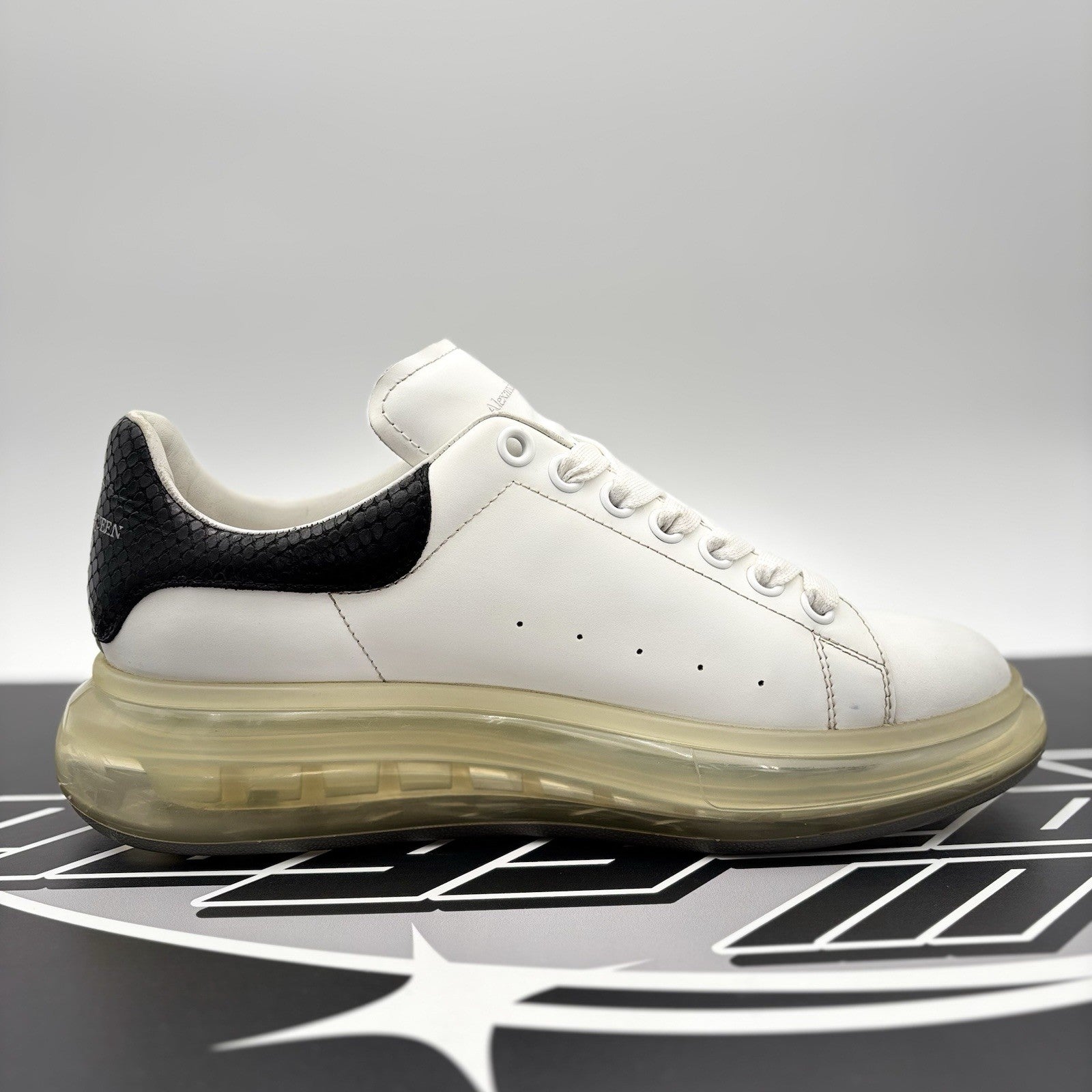 Size 42 (9 US) Alexander McQueen ' Transparent Sole, Snakeskin ' | GREAT!