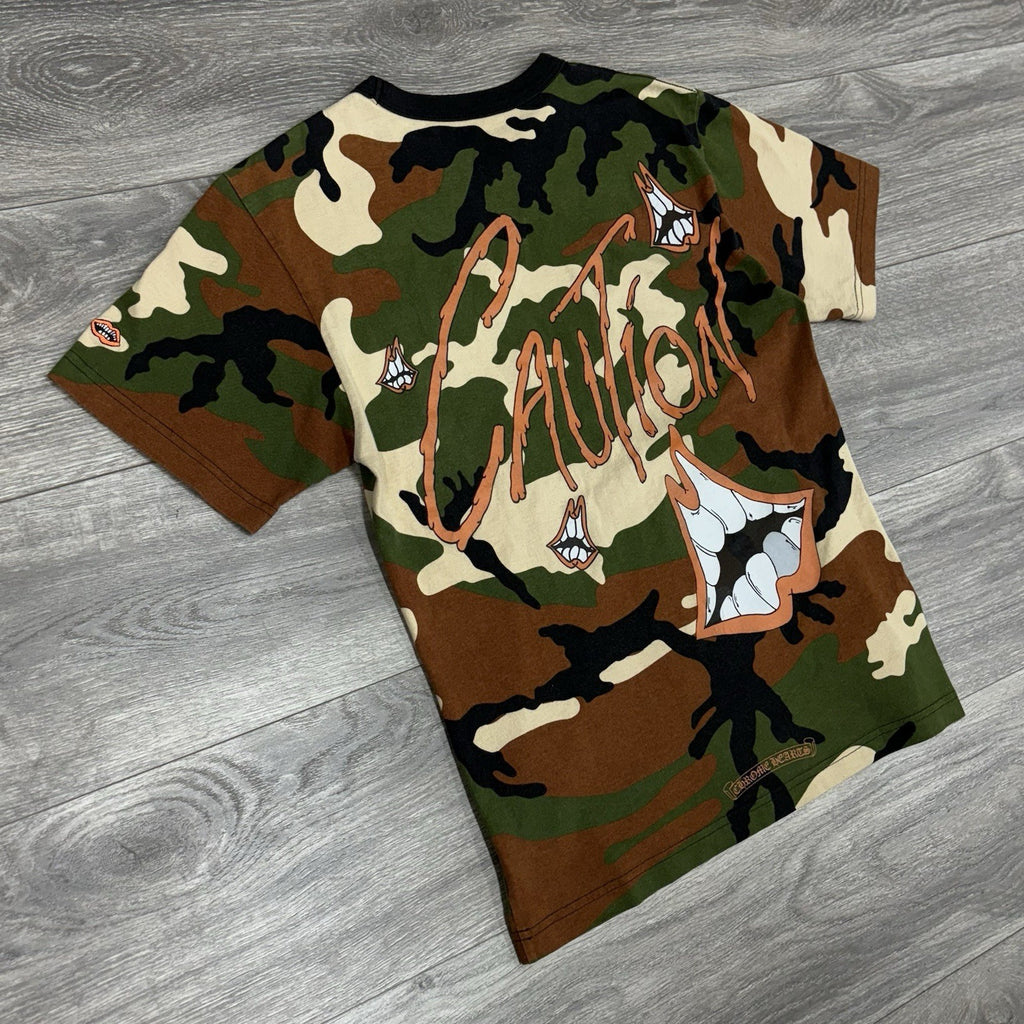 Size Small - Chrome Hearts Matty Boy Caution Short Sleeve T-Shirt ' Camo '