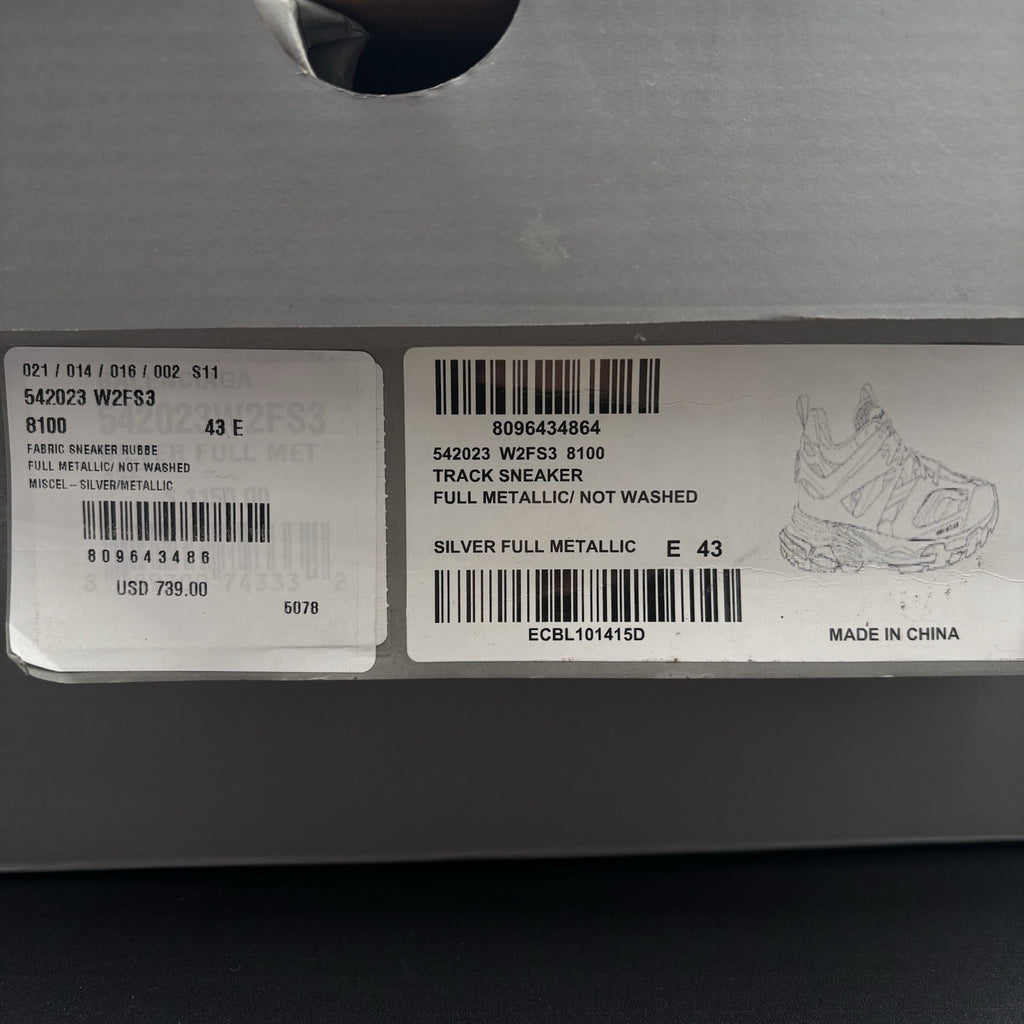 Size 43 EU (10 US) - Balenciaga Track ' Triple Silver ' | BRAND NEW!