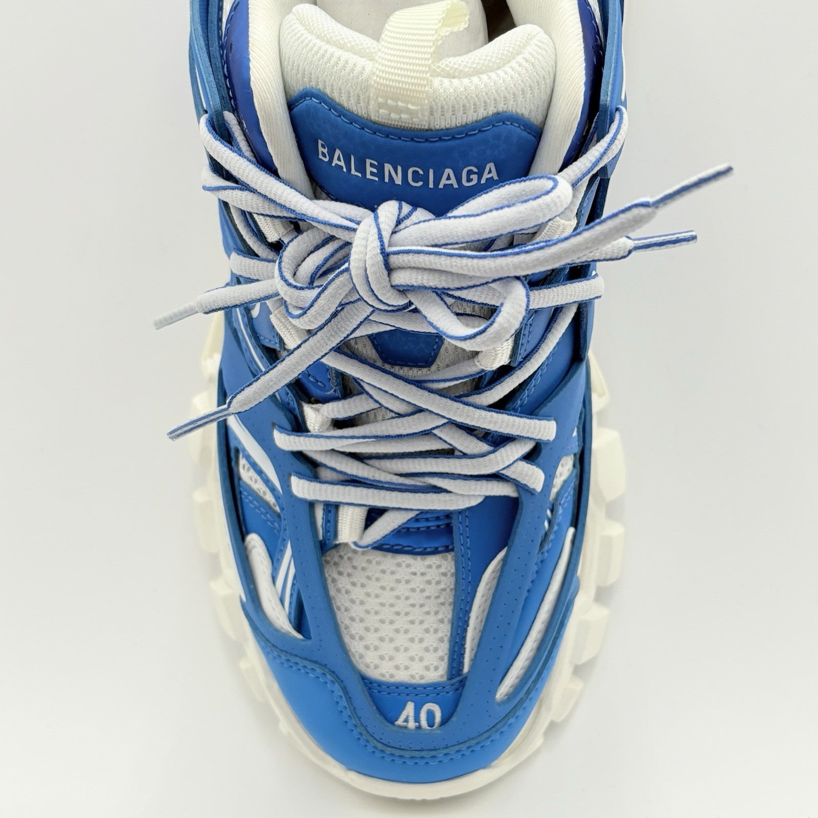 Size 40 (7 US) - Balenciaga Track LED Sneaker ' White Blue ' | BRAND NEW!