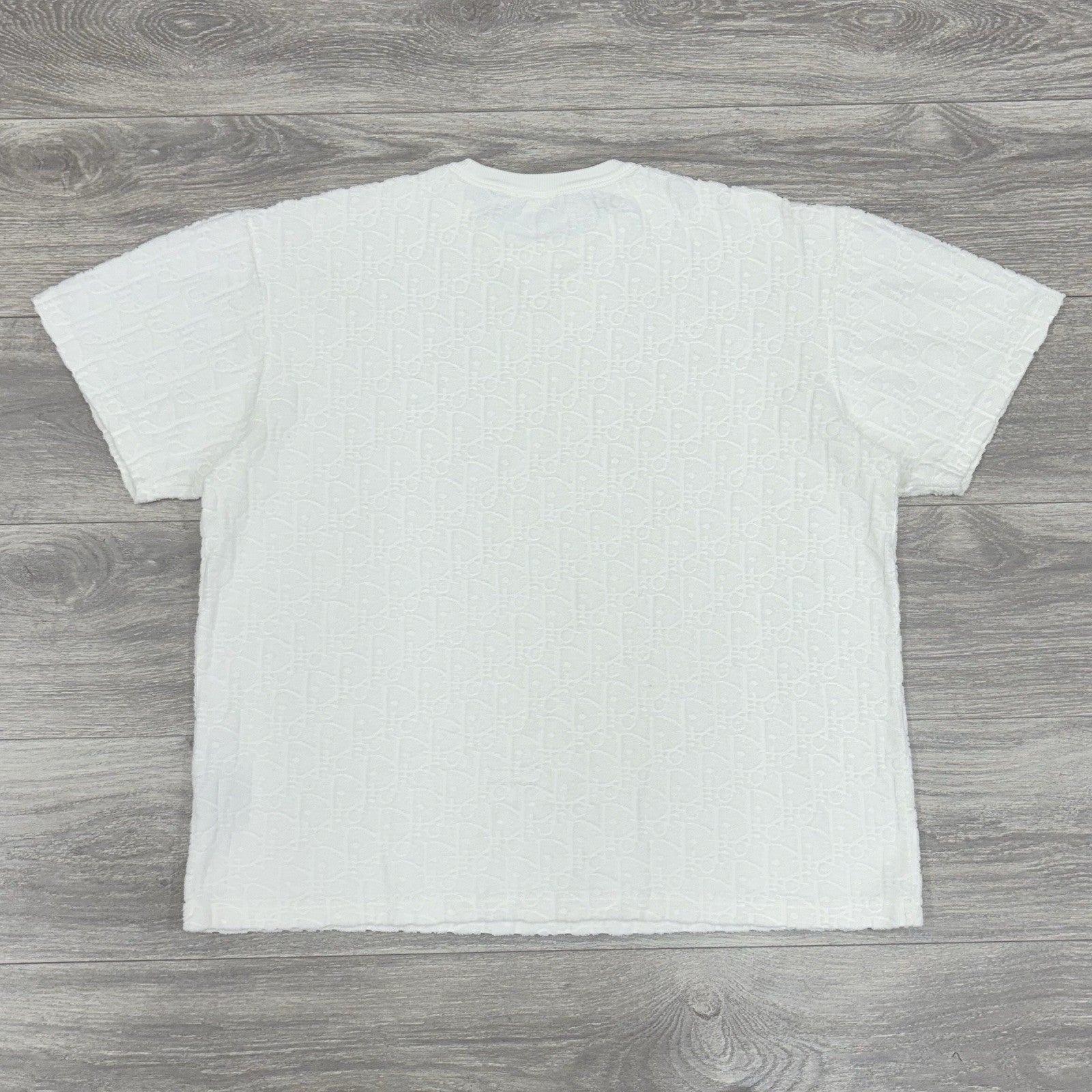 Size XL - Dior Oblique Relaxed Fit Terry Cotton Jacquard T-Shirt ' Off White '