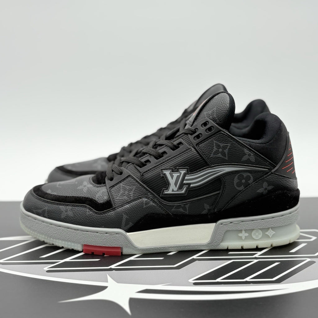 Size 9.5 LV (10.5-11 US) Louis Vuitton Trainer Eclipse ' Black Grey ' | CLEAN!