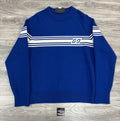 Size Medium - Gucci Knit Wool Sweater With Square GG ' Blue White ' | EXCELLENT!