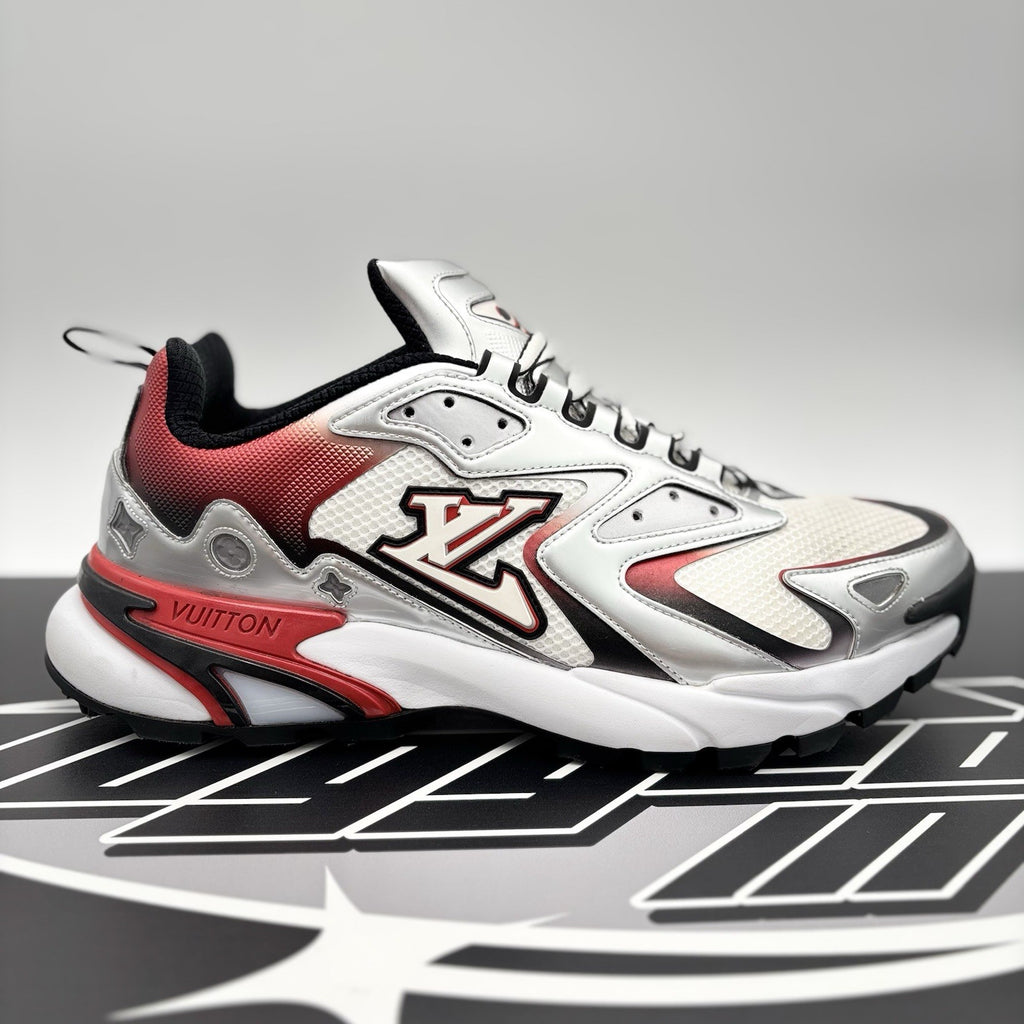 Size 8.5 LV (9.5-10 US) Louis Vuitton Tactic Runner ' Red Grey ' | GREAT COND!