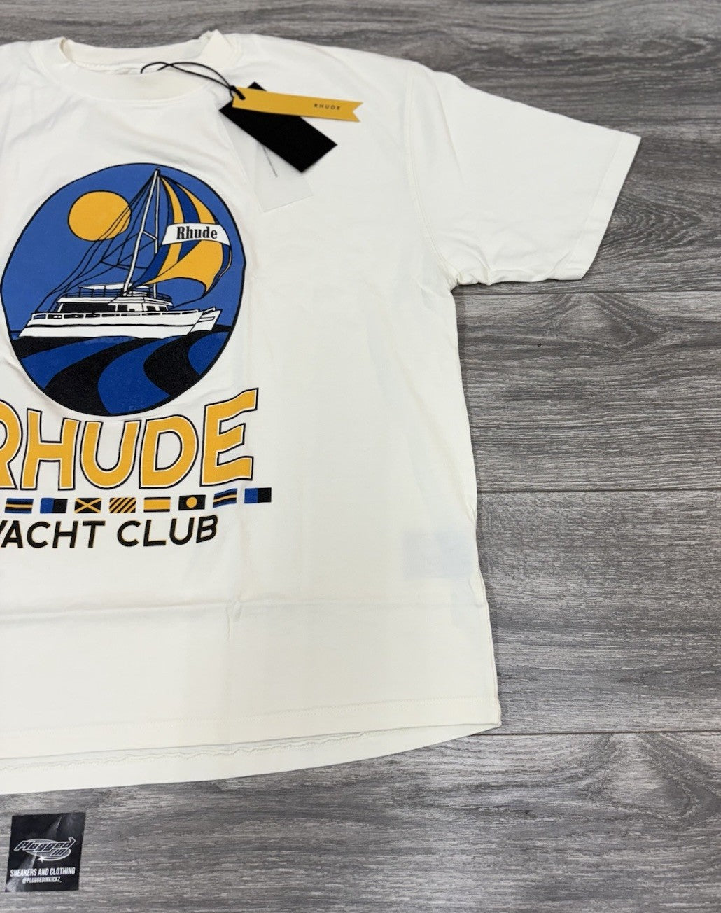 Size Large - Rhude Yacht Club Tee ' Vintage White ' | BRAND NEW!