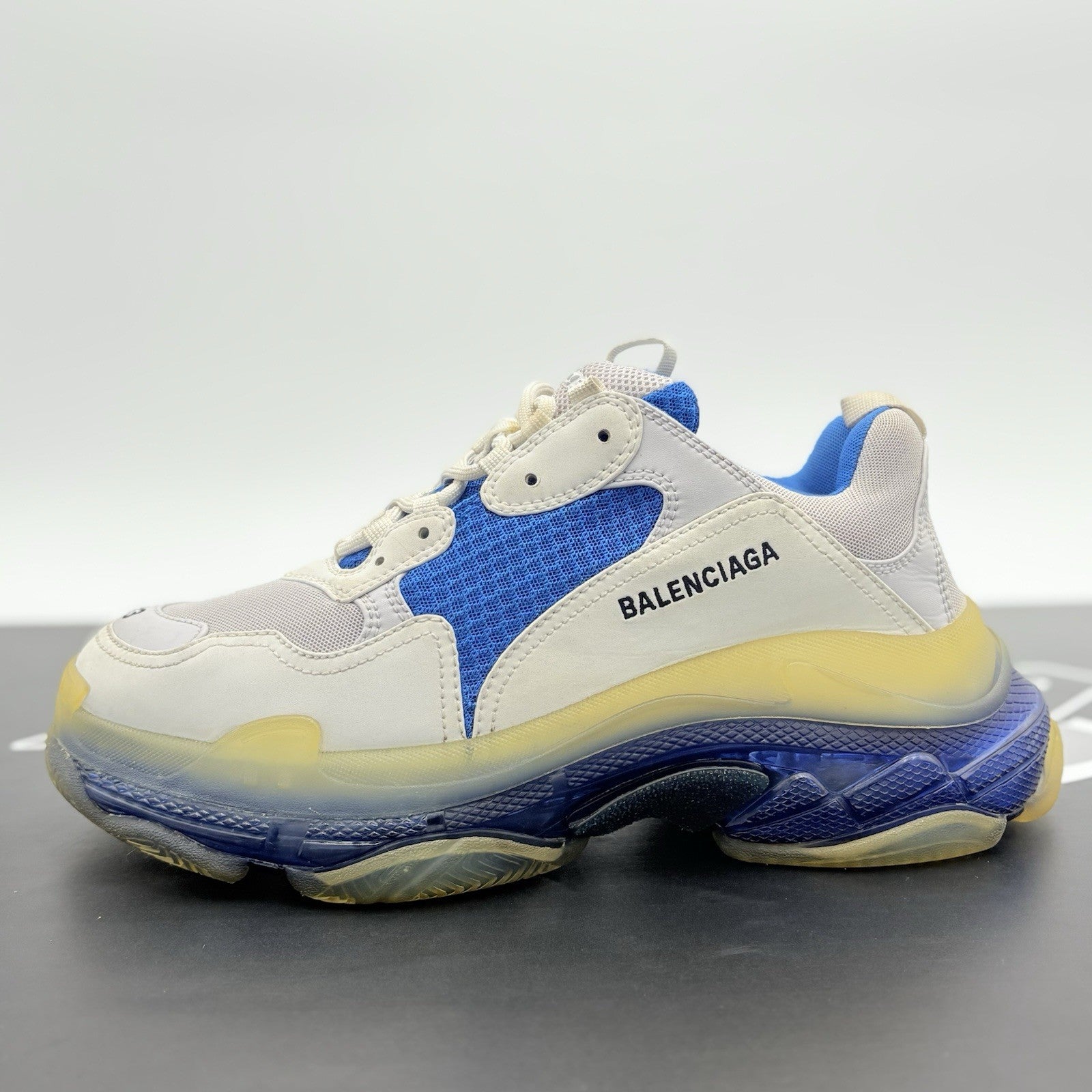 Size 43 (10 US) Balenciaga Triple S Clear Sole ' White Blue ' | GREAT CONDITION!
