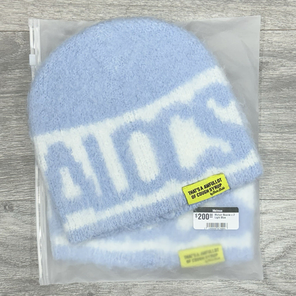 Thats An Awful Lot Of Cough Syrup Mohair Beanie ' Light Blue ' | NEW!