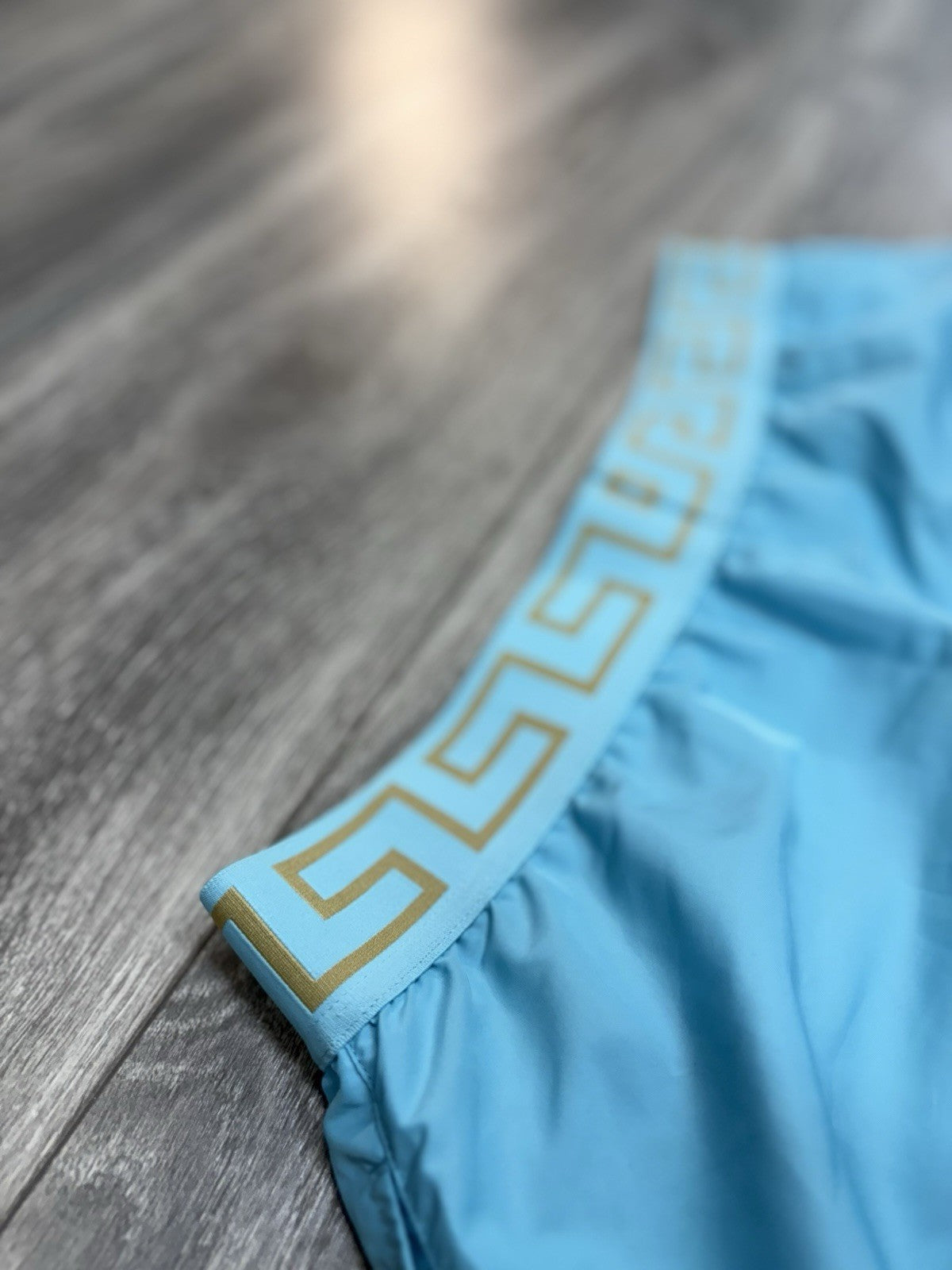 Size 5 - Versace Greca Border Swim Shorts' Blue ' | NEW!